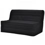 Voir la diapositive 3 : MARKET24 Banquette BZ Joe - Tissu noir - 3 places - L 143 x P 97 cm - Made in France