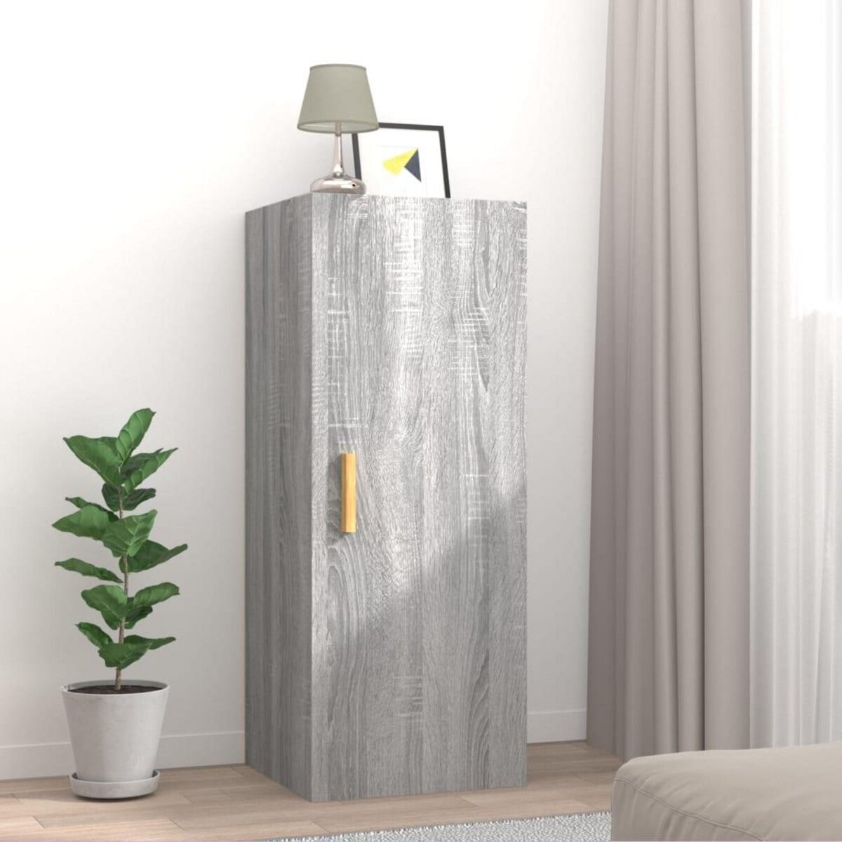 VIDAXL Armoire murale Sonoma gris 34,5x34x90 cm Bois d'ingenierie