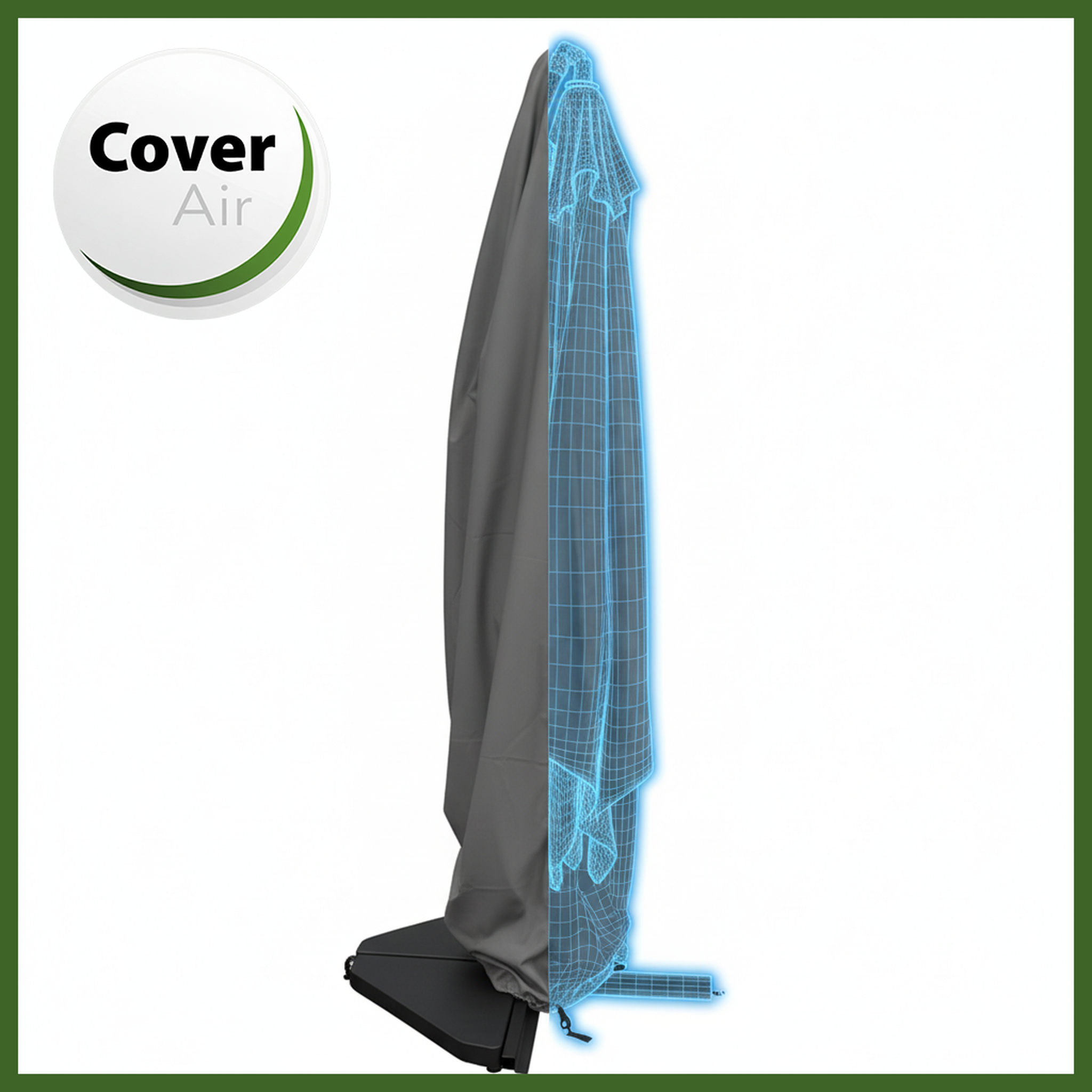 Voir la diapositive 2 : Jardiline Housse PARASOL DEPORTE - Ø45 x 240 cm - jusqu'à Ø 5m - Cover Air