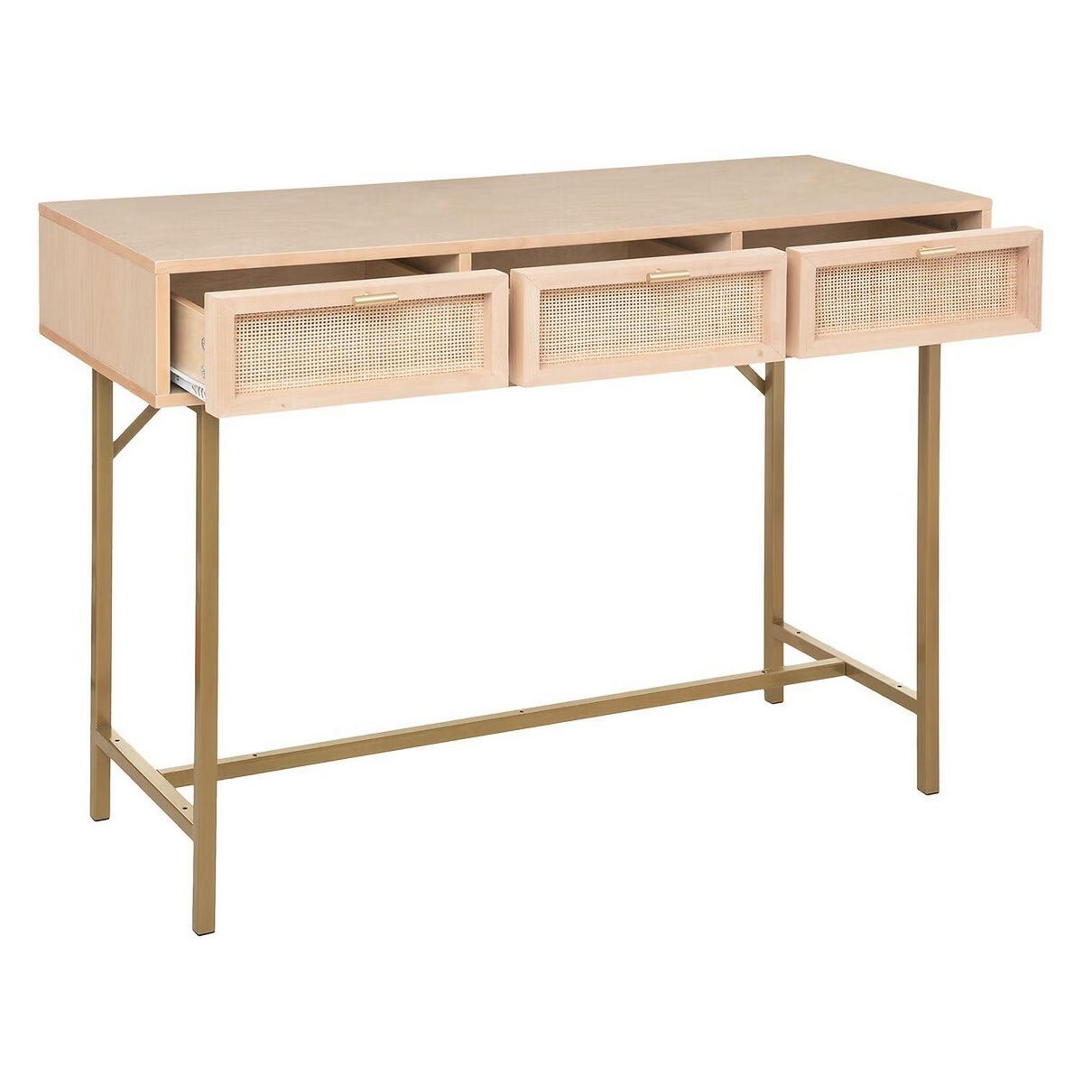 ATMOSPHERA Console 3 tiroirs en cannage RAYO - Beige