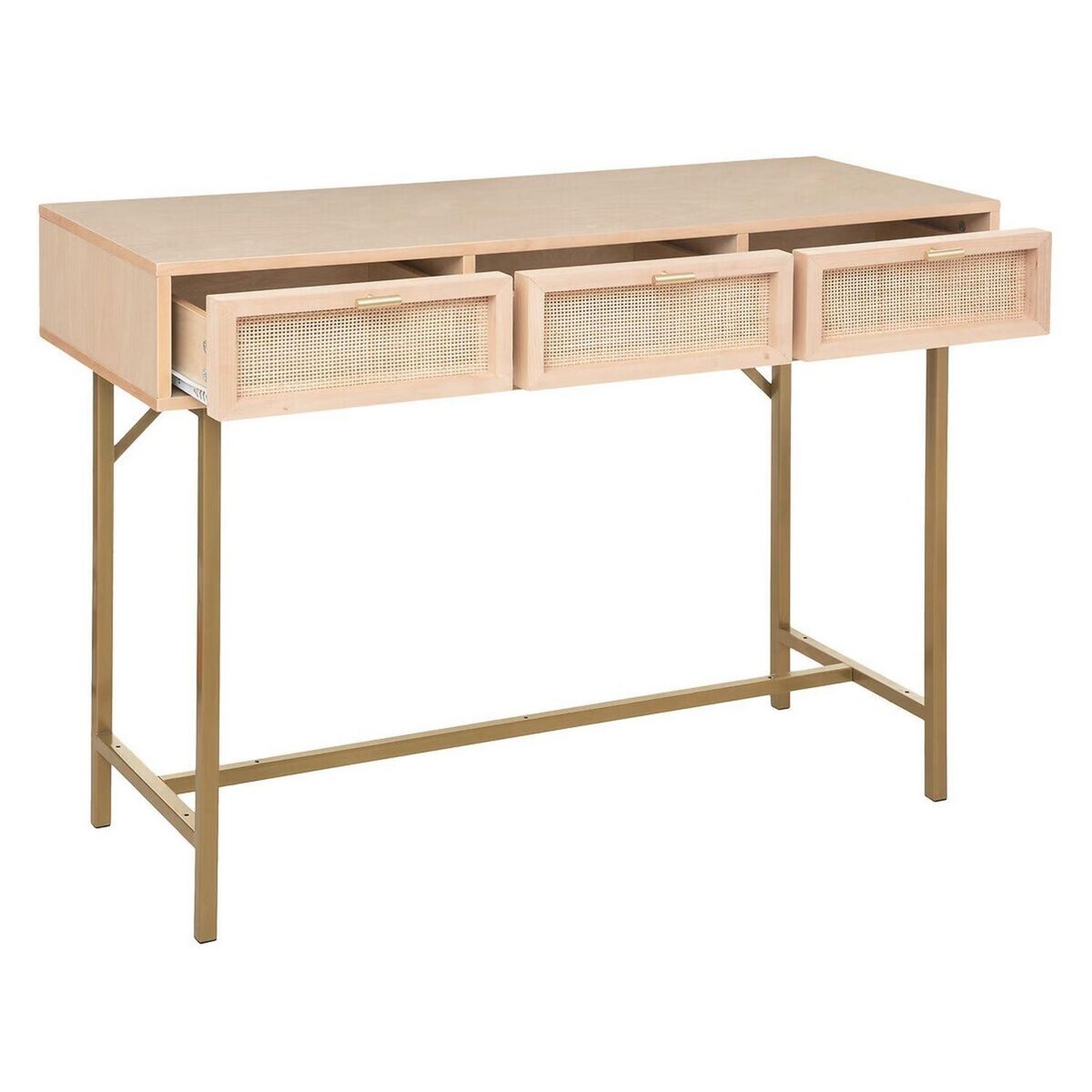 ATMOSPHERA Console 3 tiroirs en cannage RAYO - Beige