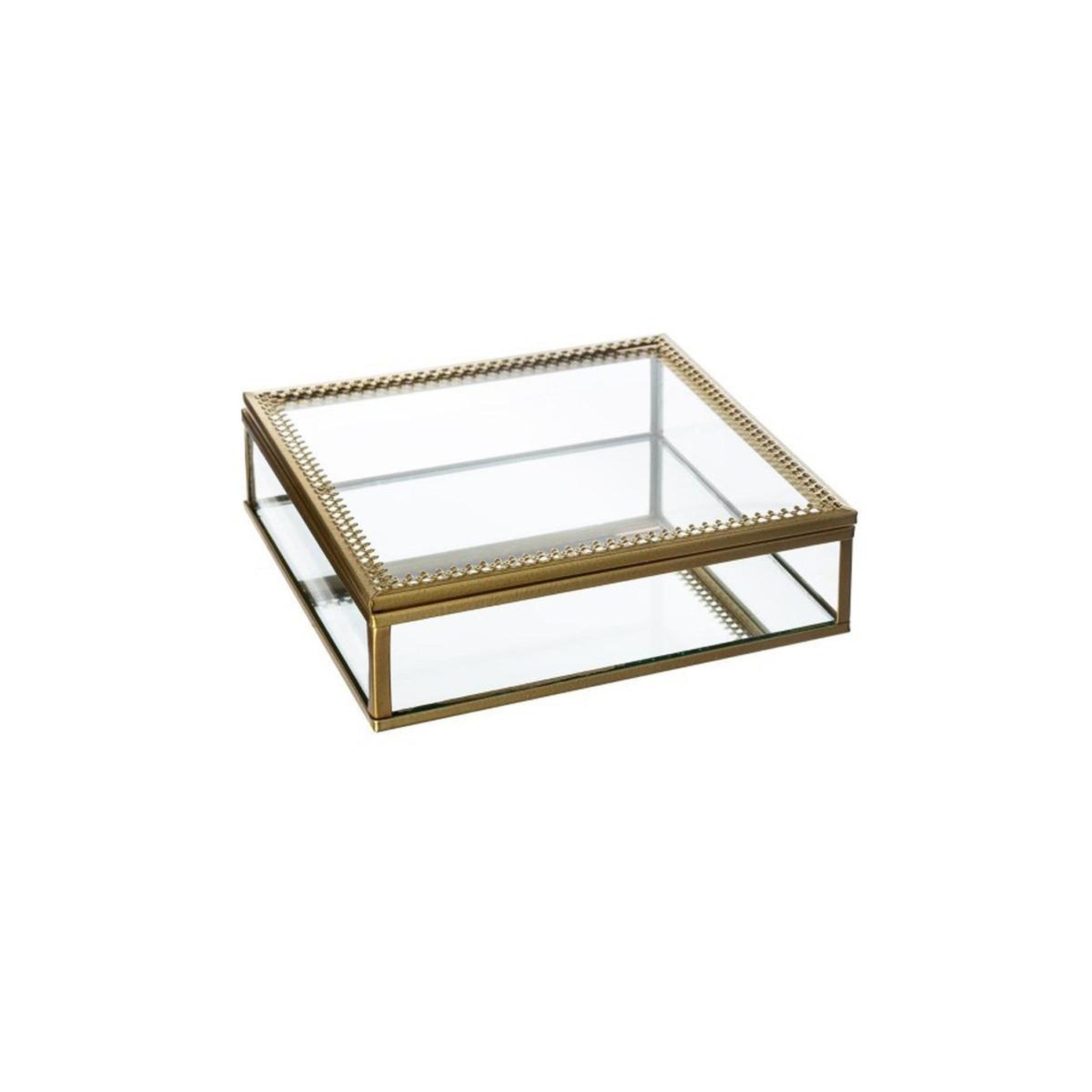Voir la diapositive 3 : ATMOSPHERA Lot de 2 boîtes à bijoux en verre  stylish  18cm or