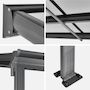 Voir la diapositive 2 : SWEEEK Pergola murale 3x6m anthracite aluminium et polycarbonate avec gouttière. pergola adossée