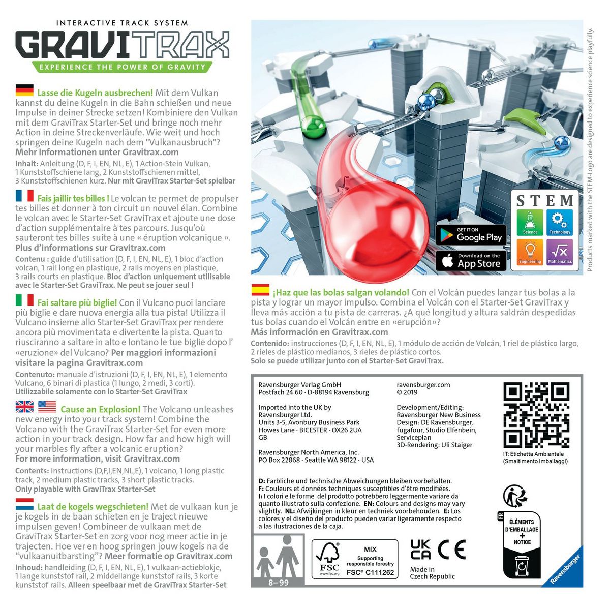 RAVENSBURGER Jeu de construction GraviTrax - Bloc d'action Volcano