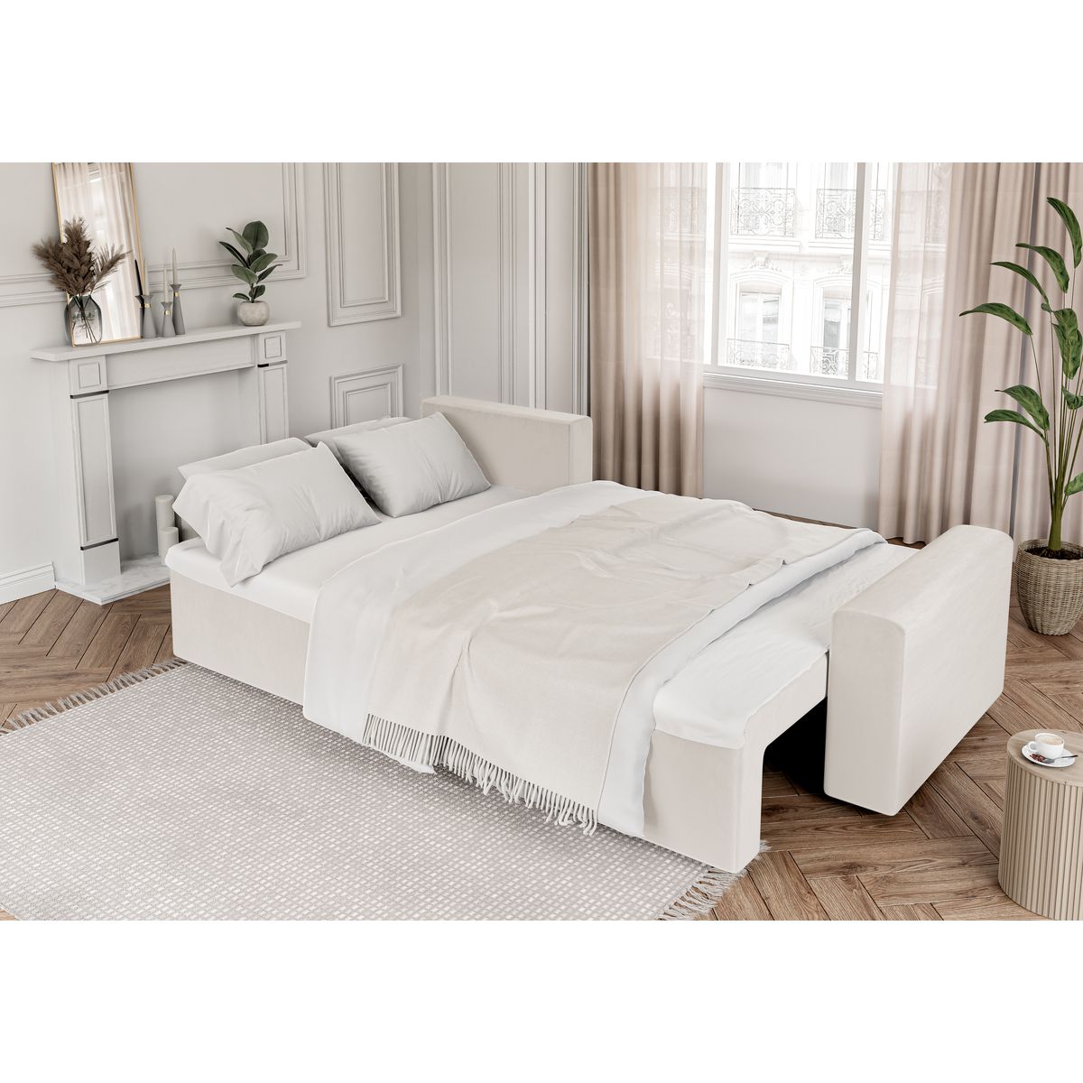 Canapé d'angle convertible et réversible velours  JOY