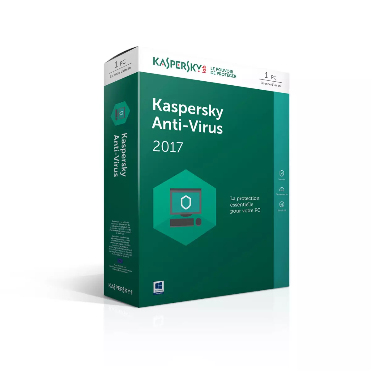 Kaspersky Antivirus 2017 - 1 Poste/An