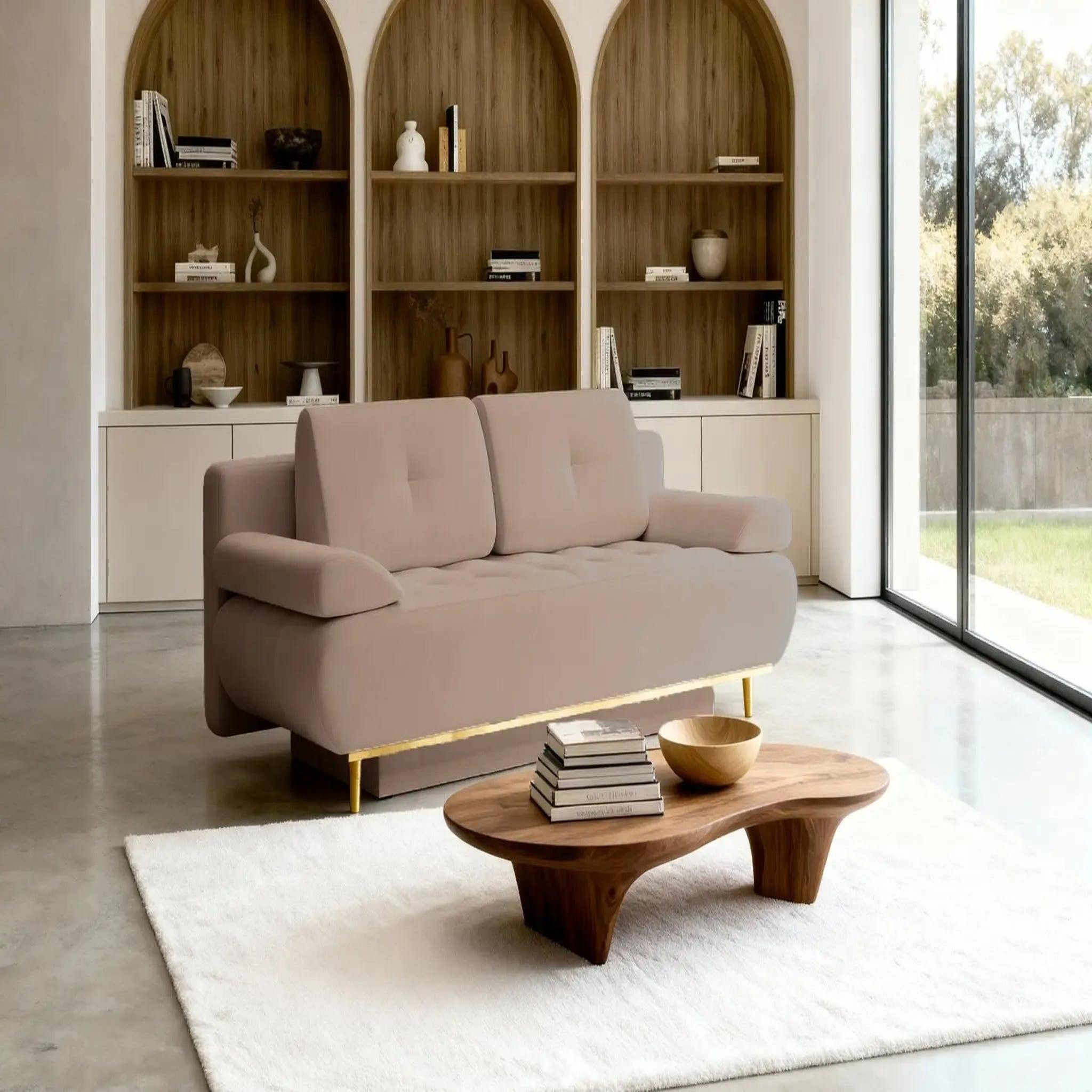 Voir la diapositive 5 : CASANOVA PARIS Amaro - canapé droit convertible tissu velours 2 places