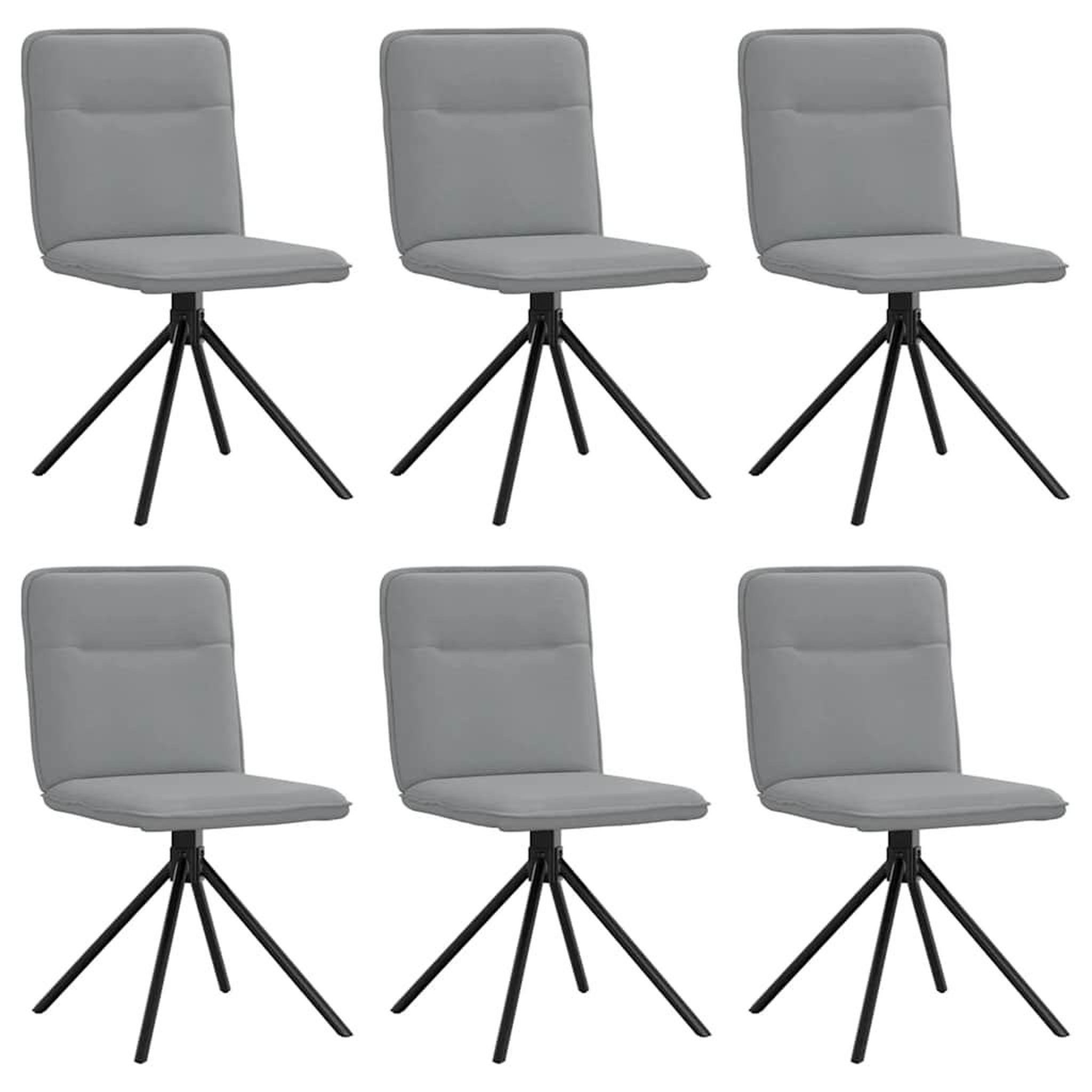 Voir la diapositive 2 : VIDAXL Chaises a manger lot de 6 gris clair tissu