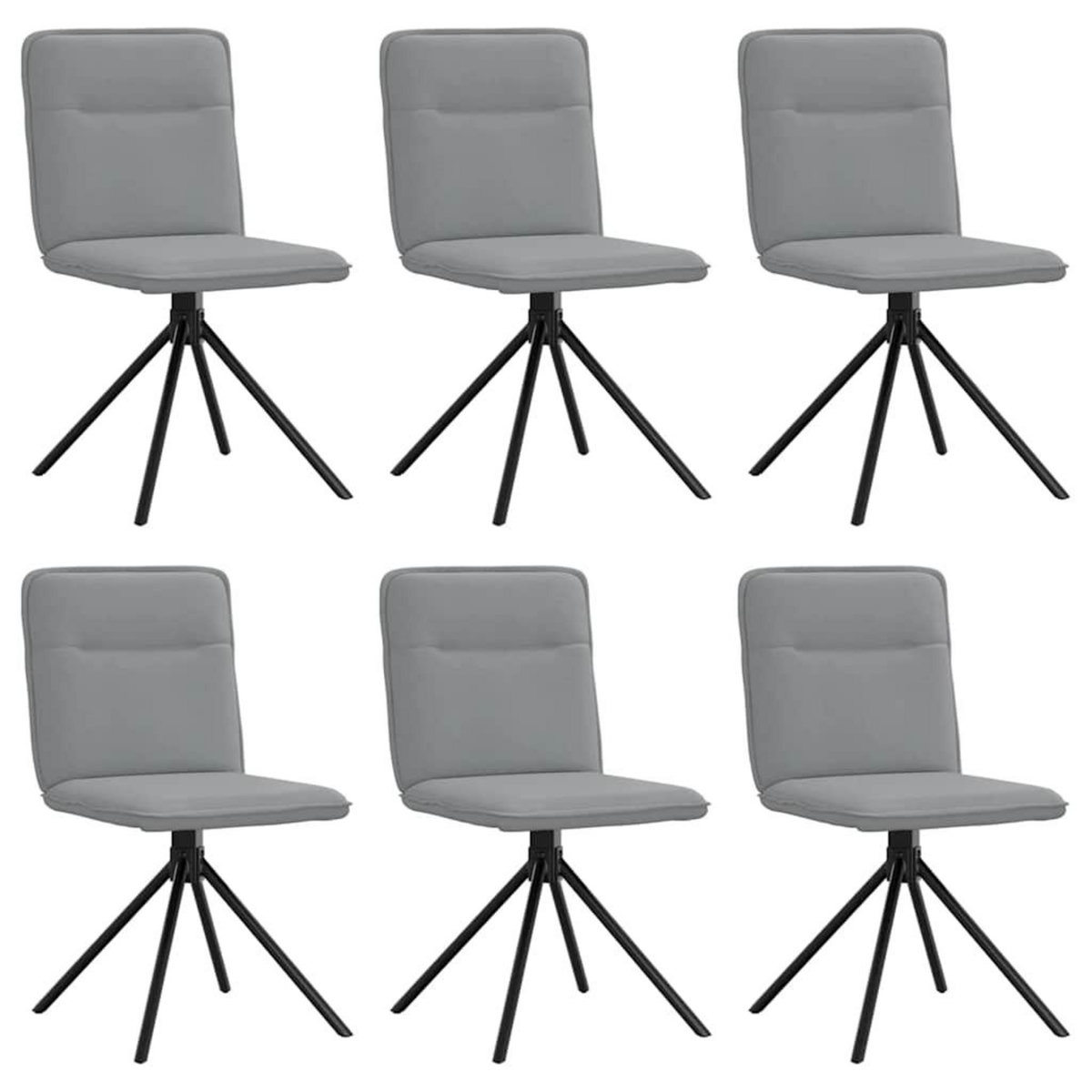 VIDAXL Chaises a manger lot de 6 gris clair tissu