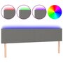 Voir la diapositive 2 : VIDAXL Tete de lit a LED Gris fonce 160x5x78/88 cm Tissu