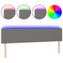 Voir la diapositive 2 : VIDAXL Tete de lit a LED Gris fonce 160x5x78/88 cm Tissu