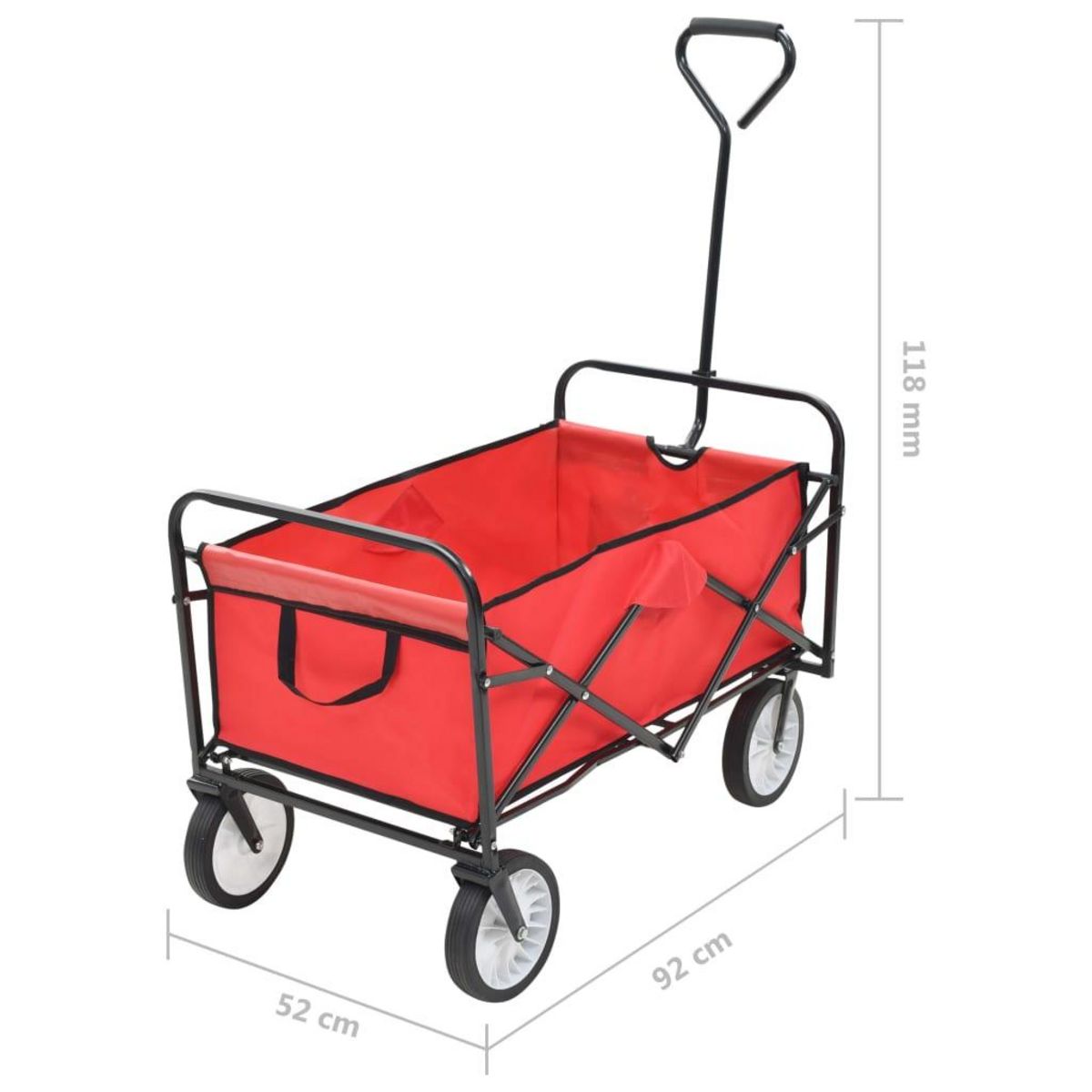 VIDAXL Chariot a main pliable Acier Rouge