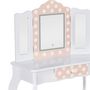 Voir la diapositive 5 : ID MARKET Coiffeuse enfant ROZA LED blanche et rose avec 3 miroirs et tabouret