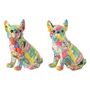 Voir la diapositive 1 : Paris Prix Lot de 2 Statuettes  Bulldogs Assis  20cm Multicolore