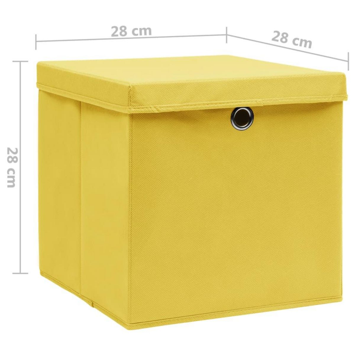 VIDAXL Boîtes de rangement avec couvercles 4 pcs 28x28x28 cm Jaune