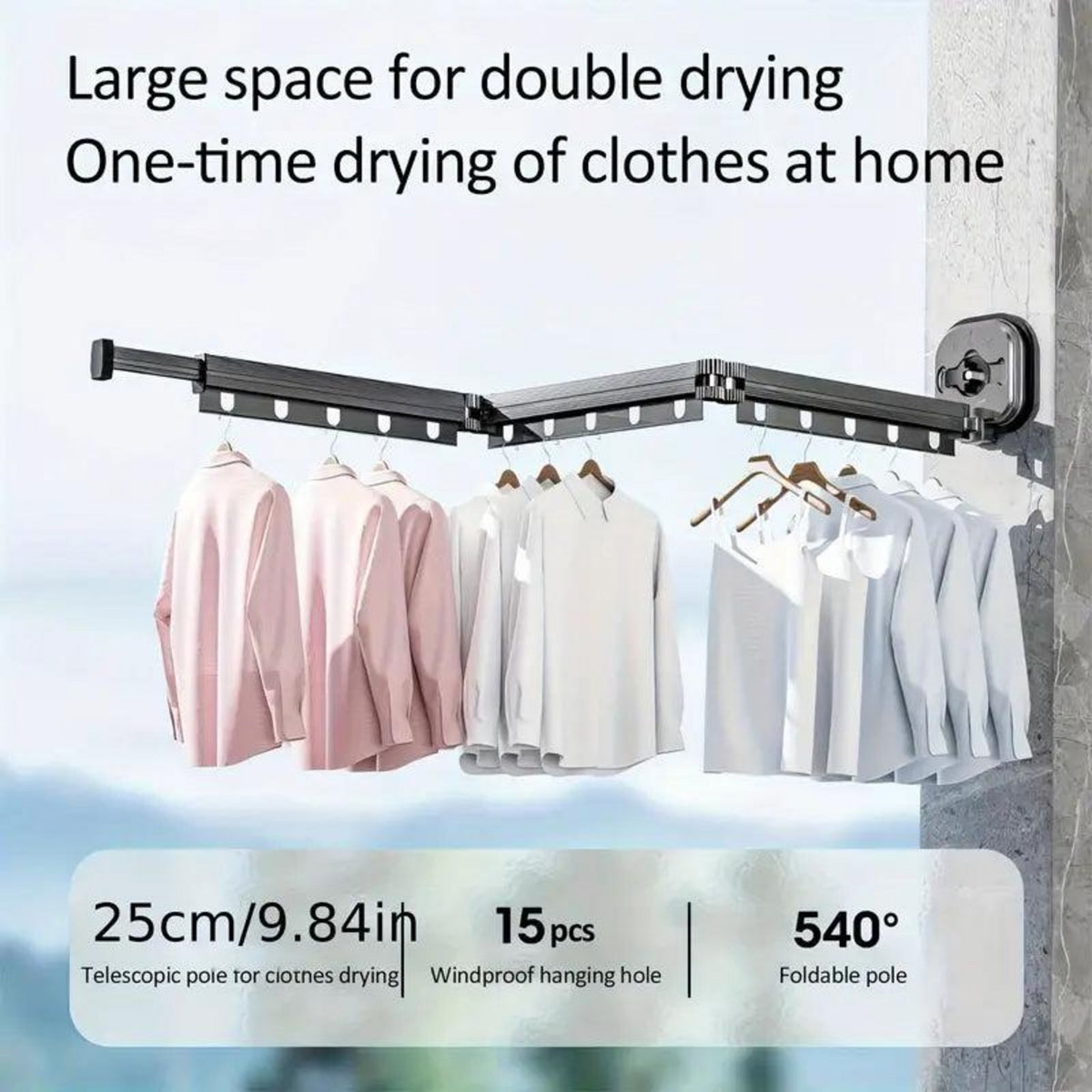 Kitchen move Séchoir à linge mural 125cm - bat-xpgk-q3