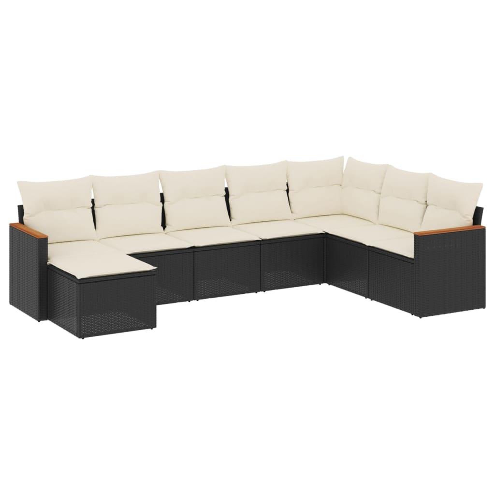 Voir la diapositive 2 : VIDAXL Salon de jardin 8 pcs avec coussins noir resine tressee