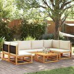 VIDAXL Salon de jardin avec coussins 7 pcs bois massif d'acacia
