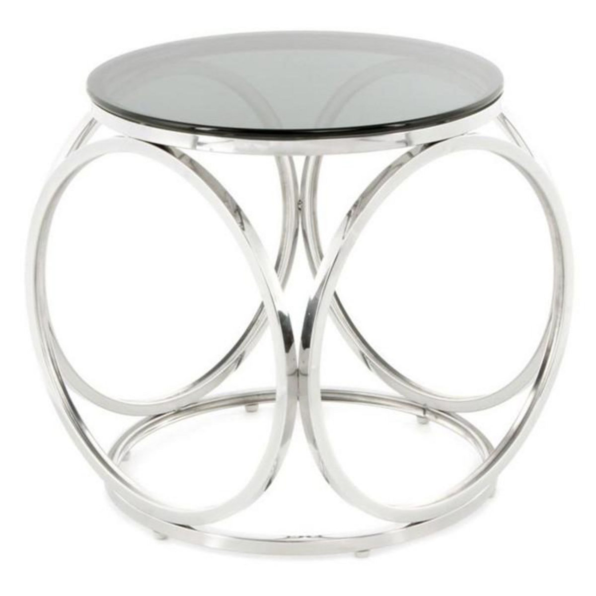 Paris Prix Table d'Appoint Design  Whitney  42cm Noir & Argent
