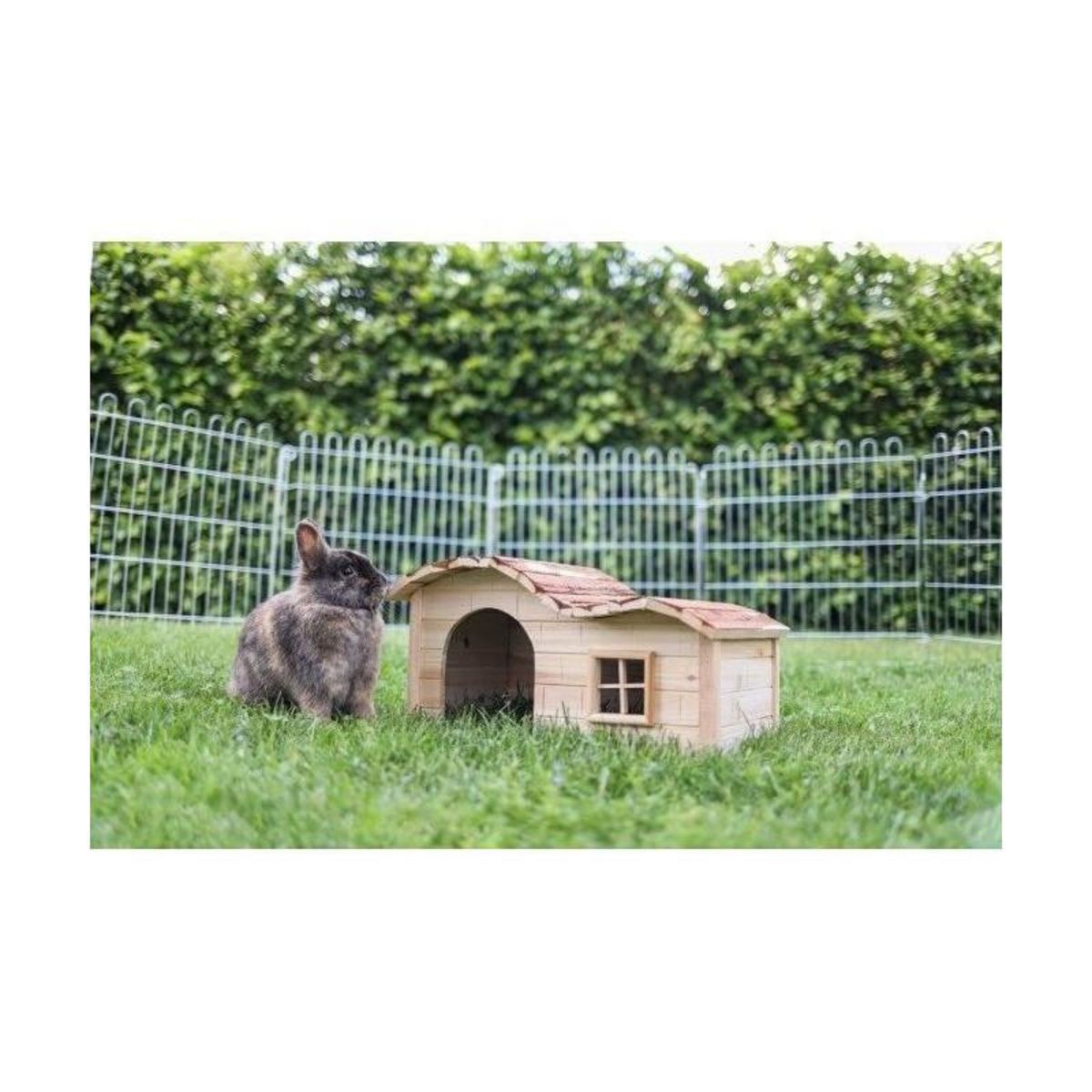 KERBL Maison pour rongeur - KERBL - Nature - Toit galbé - 40 x 25 x 25 cm