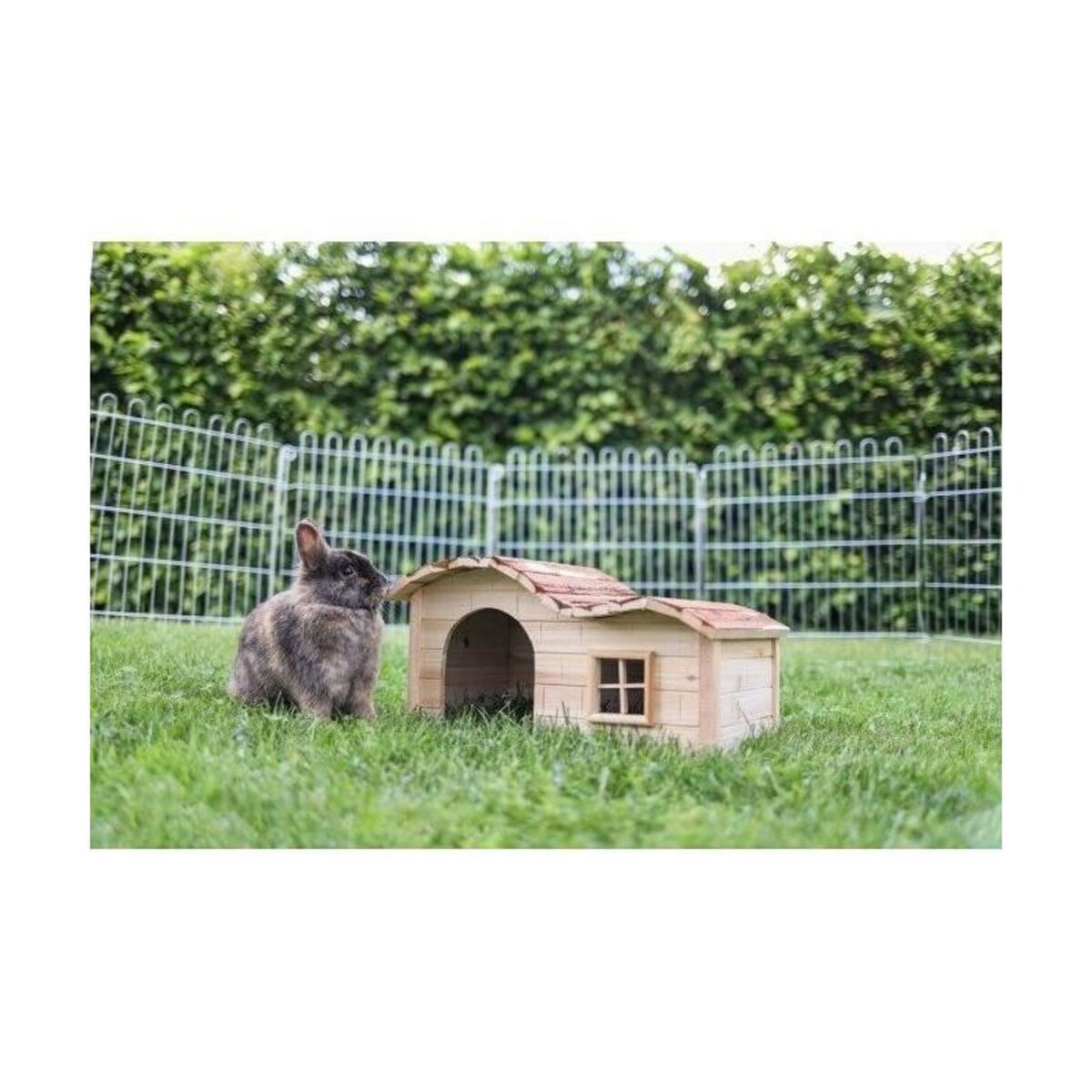 KERBL Maison pour rongeur - KERBL - Nature - Toit galbé - 40 x 25 x 25 cm