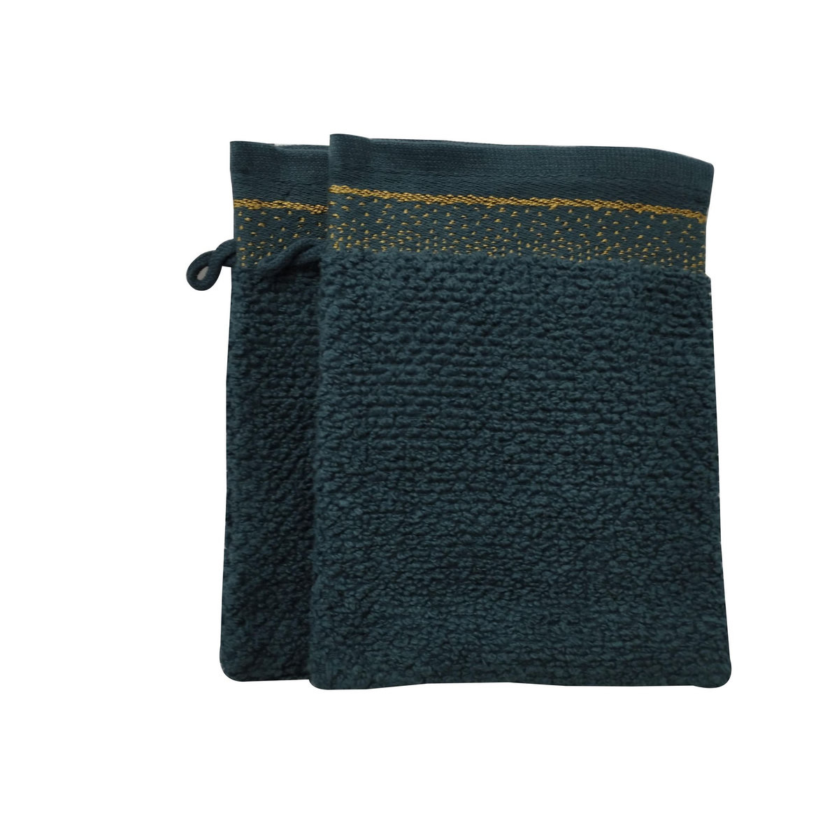 ACTUEL Lot de 2 gants de toilette uni en coton qualité zéro twist 500 g/m² 