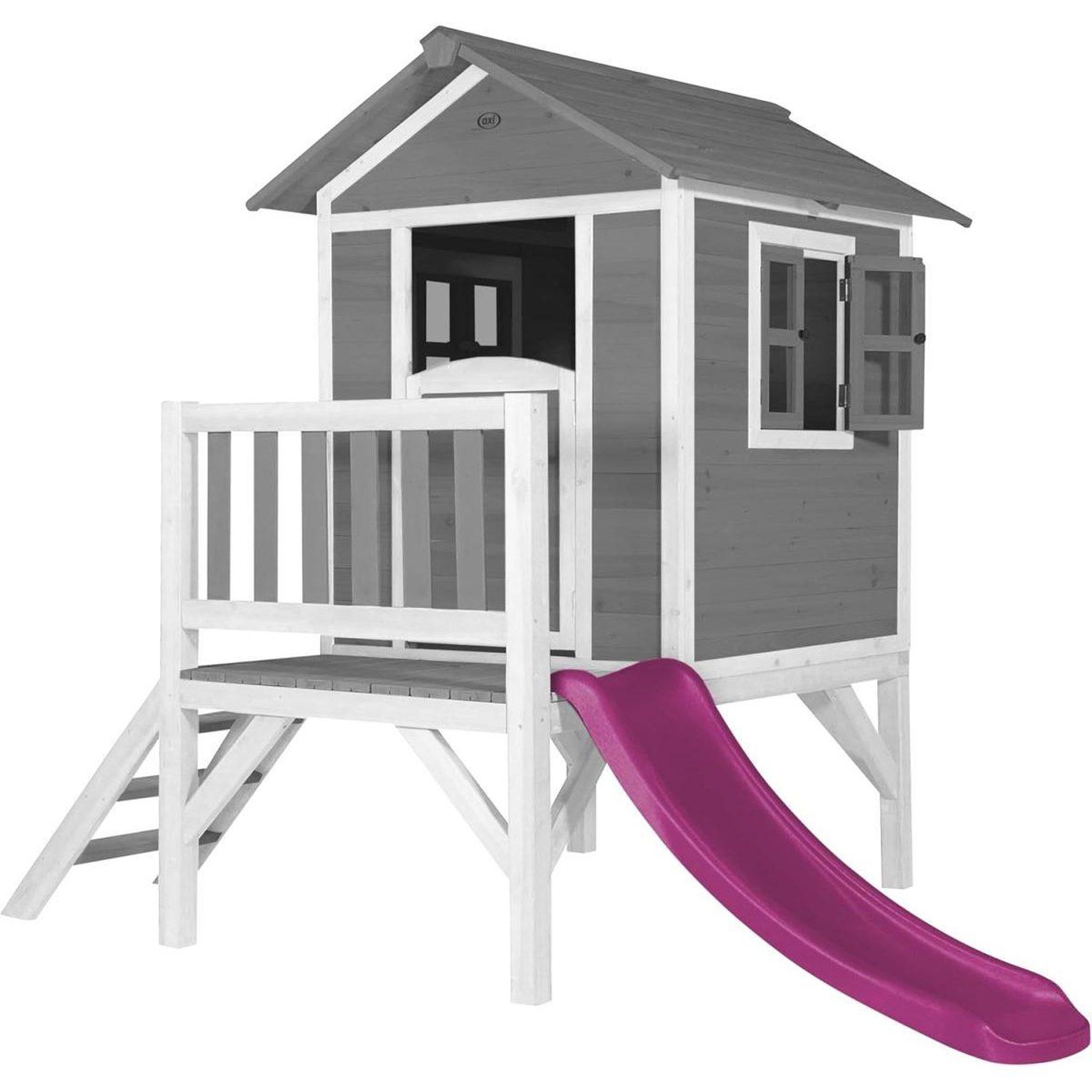 Axi House Maisonnette lodge xl gris froid toboggan violet