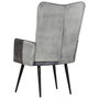 Voir la diapositive 5 : VIDAXL Chaise a oreilles Gris Cuir veritable