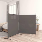 VIDAXL Cloison de separation 2 panneaux Anthracite 348x180 cm Tissu
