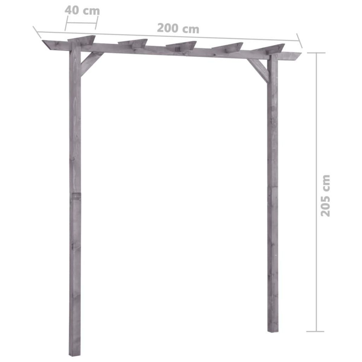 VIDAXL Pergola de jardin Gris 200x40x205 cm Bois de pin impregne