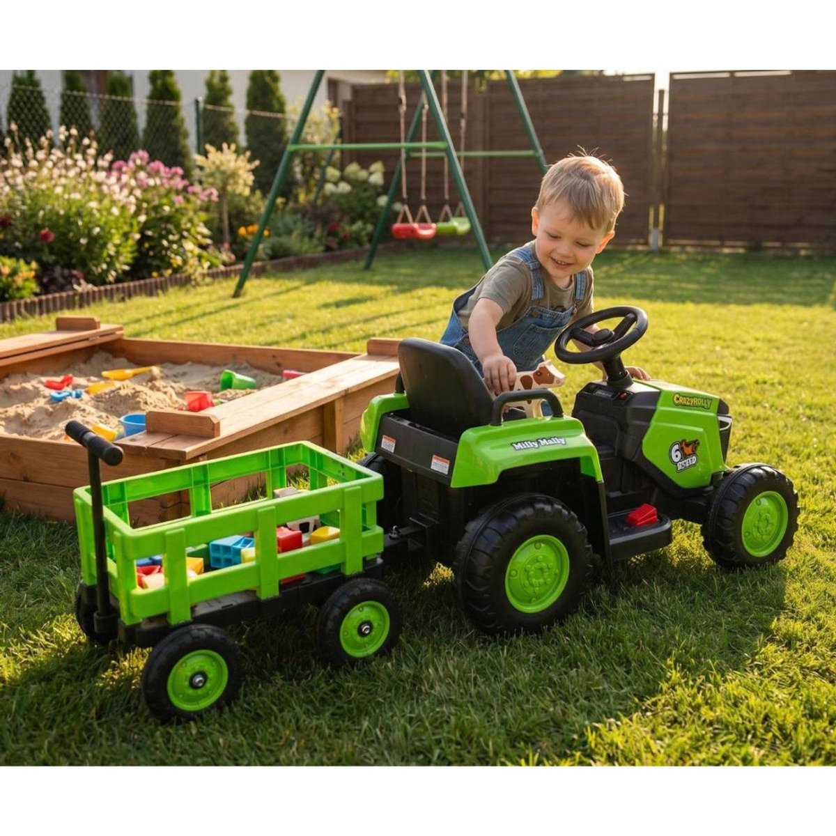 MILLY MALLY Tracteur électrique Rolly Verte