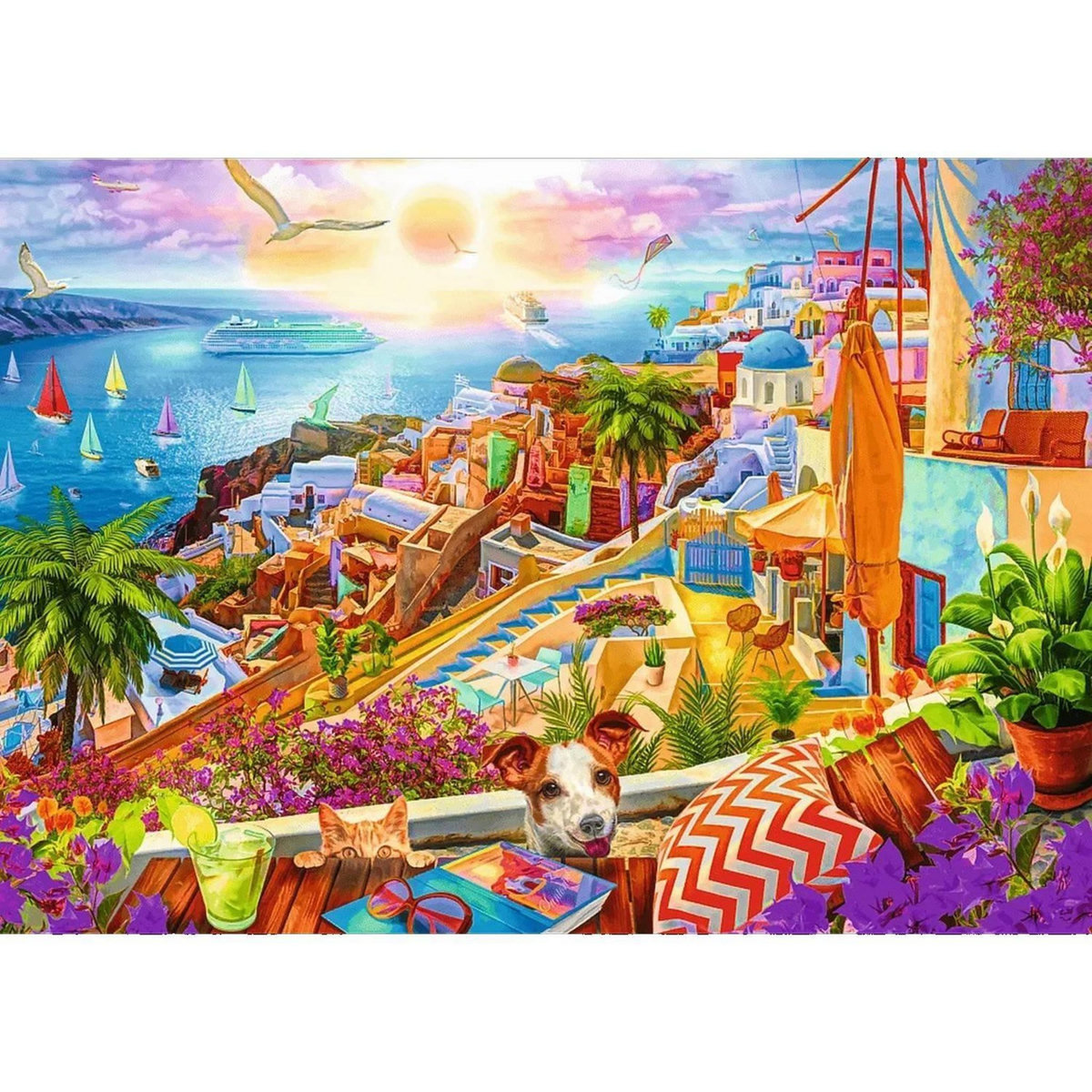 Trefl Puzzle 1000 pièces Premium Plus :  Visite de Santorini
