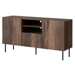 BEST MOBILIER Franco - buffet bas - effet bois - 2 portes, 2 niches et 1 tiroirs - 150 cm. Coloris disponibles : Marron