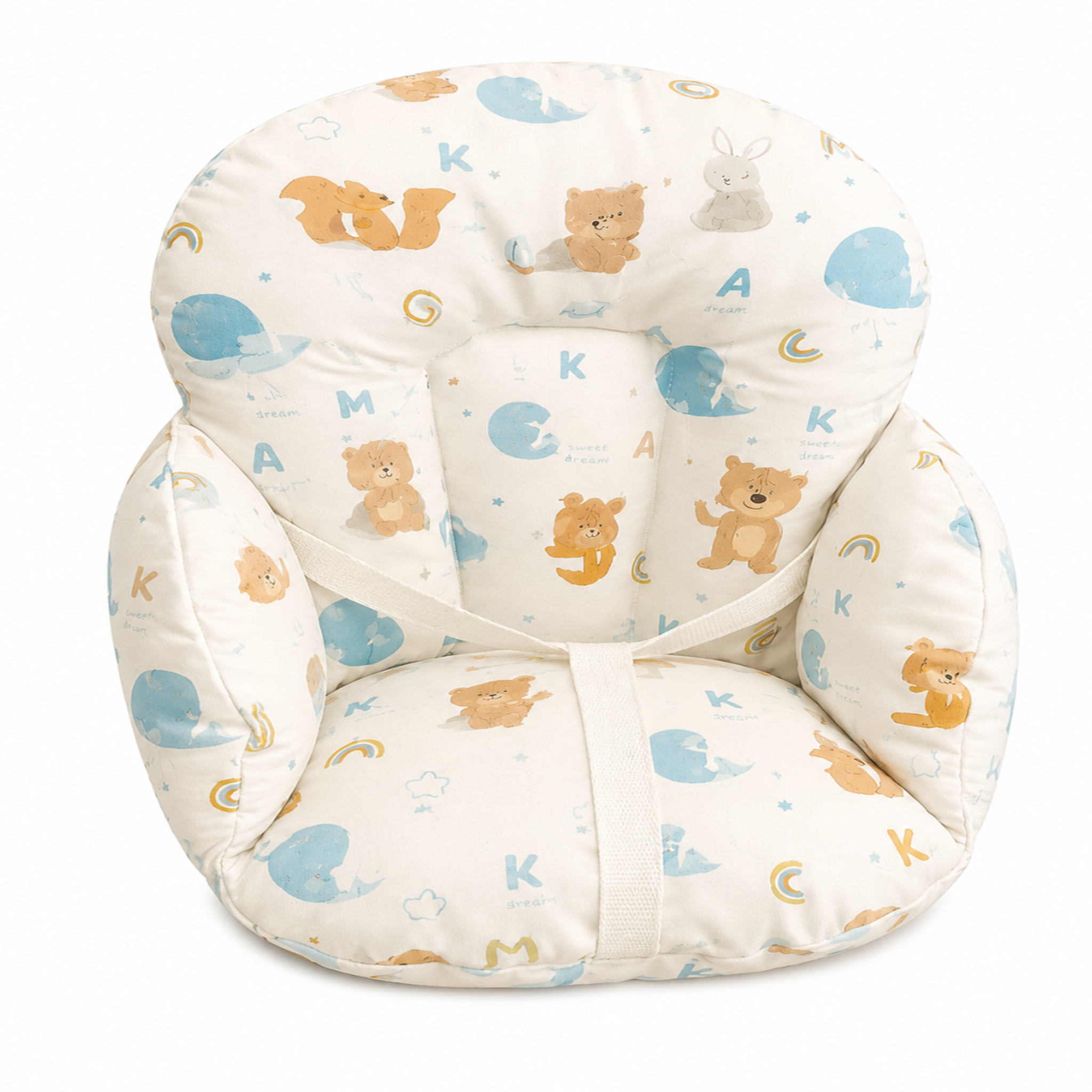 CH'TI BOUT Coussin de chaise + sangles de matien - pu. Coloris disponibles : Blanc