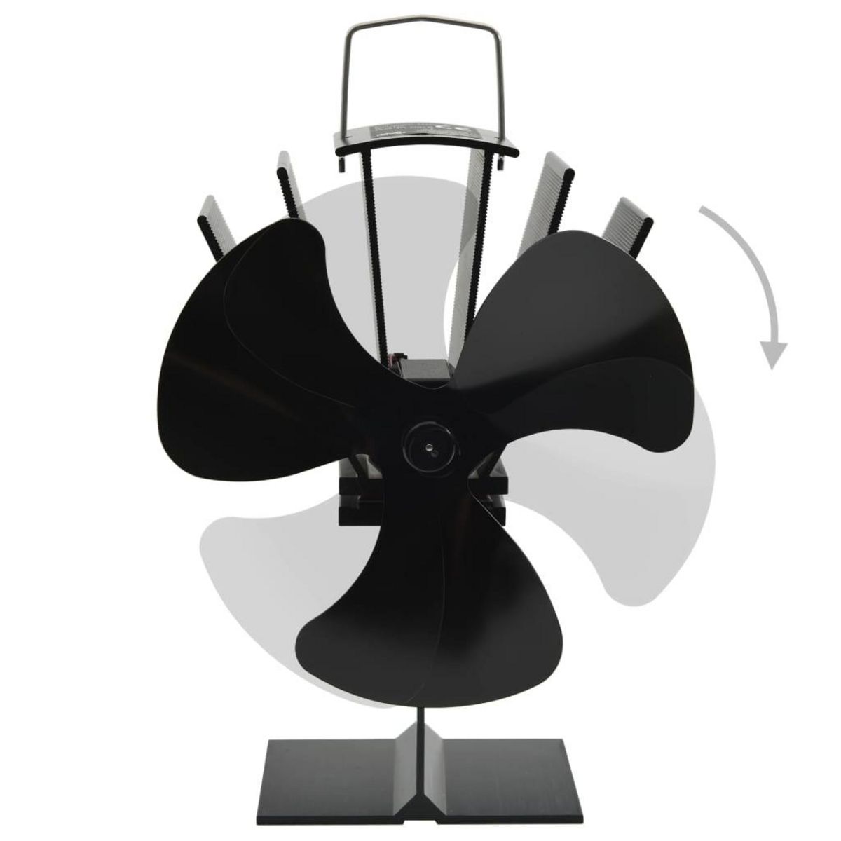 VIDAXL Ventilateur de poele alimente par chaleur 3 pales Noir