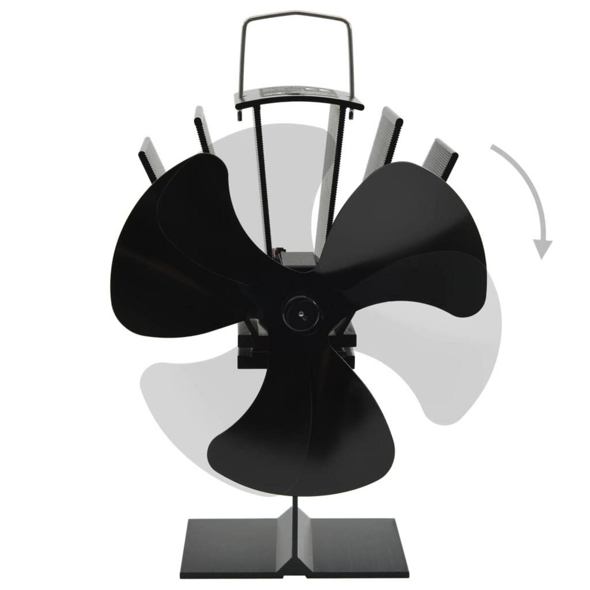 VIDAXL Ventilateur de poele alimente par chaleur 3 pales Noir