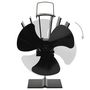 Voir la diapositive 3 : VIDAXL Ventilateur de poele alimente par chaleur 3 pales Noir
