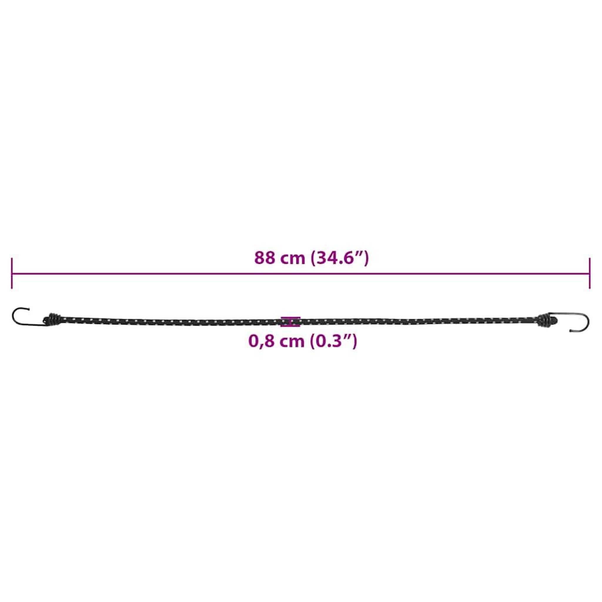Voir la diapositive 6 : VIDAXL Cordes elastiques avec bandes reflechissantes et crochets 50pcs
