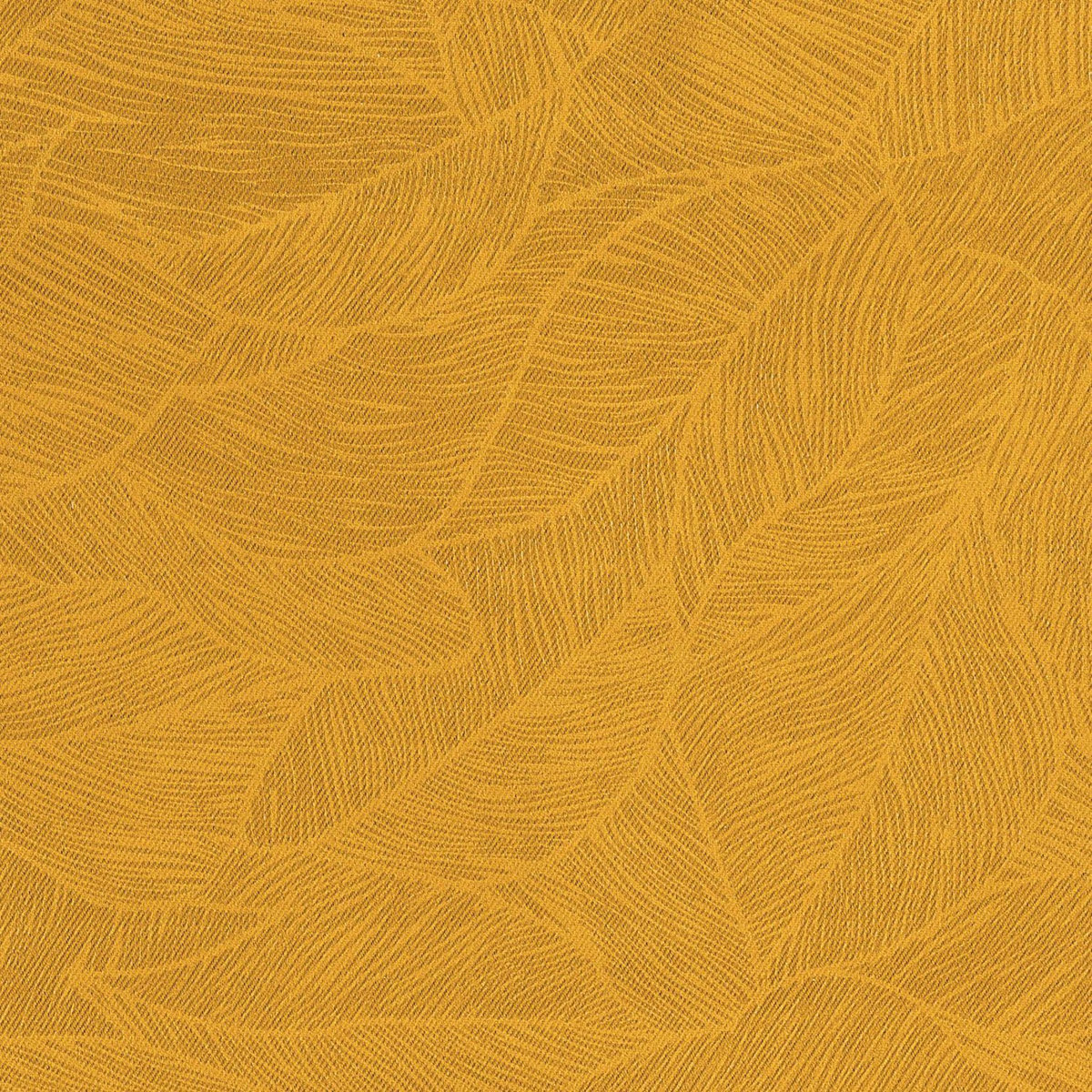 ATMOSPHERA Rideau occultant motif feuille embossé - 140 x 260 cm - Jaune ocre