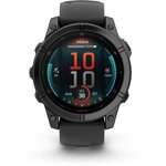 GARMIN Montre sport Fenix E 47mm Gris Acier bracelet noir