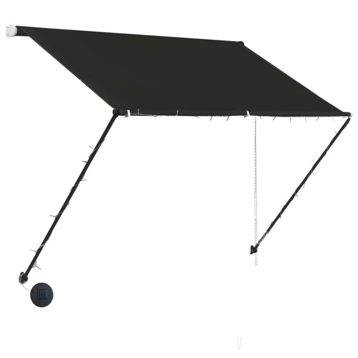 VIDAXL Auvent retractable avec LED 150x150 cm Anthracite