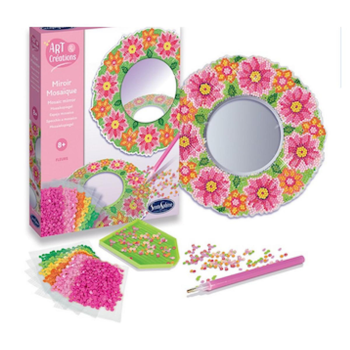Sentosphere Miroir mosaique fleurs a diamanter -