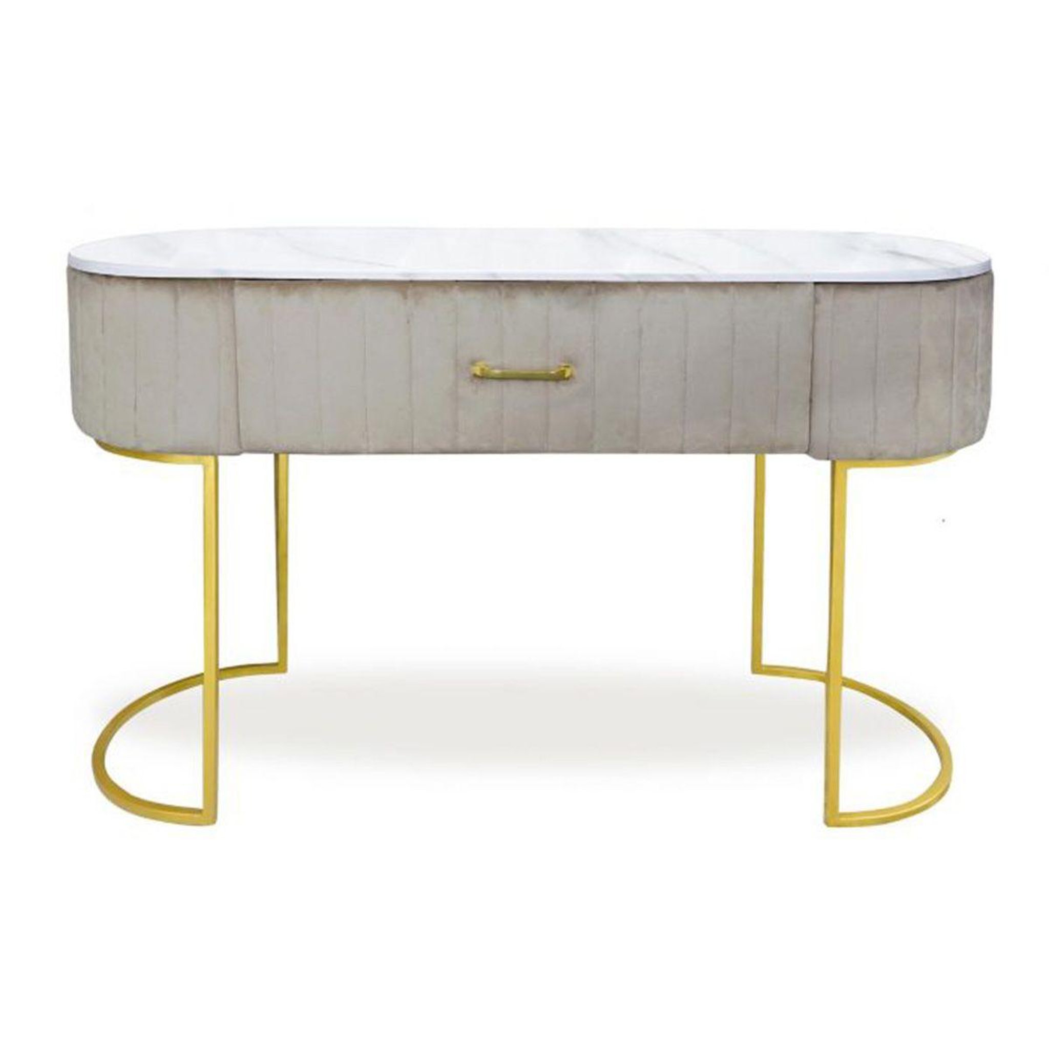 Voir la diapositive 2 : Paris Prix Coiffeuse design 1 tiroir  lomape  120cm taupe