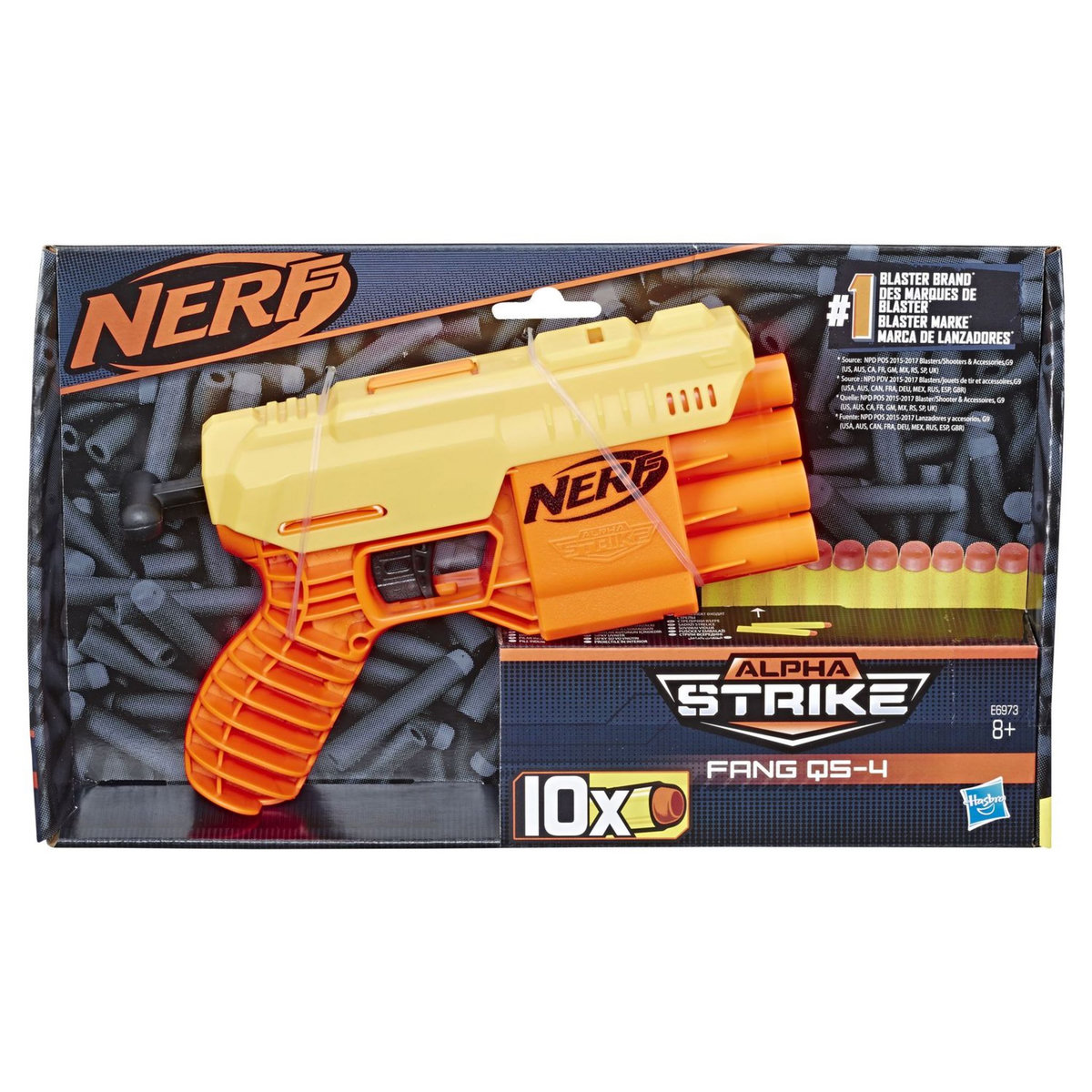 HASBRO Pistolet Nerf Alpha Strike Fang QS-4 + 10 fléchettes