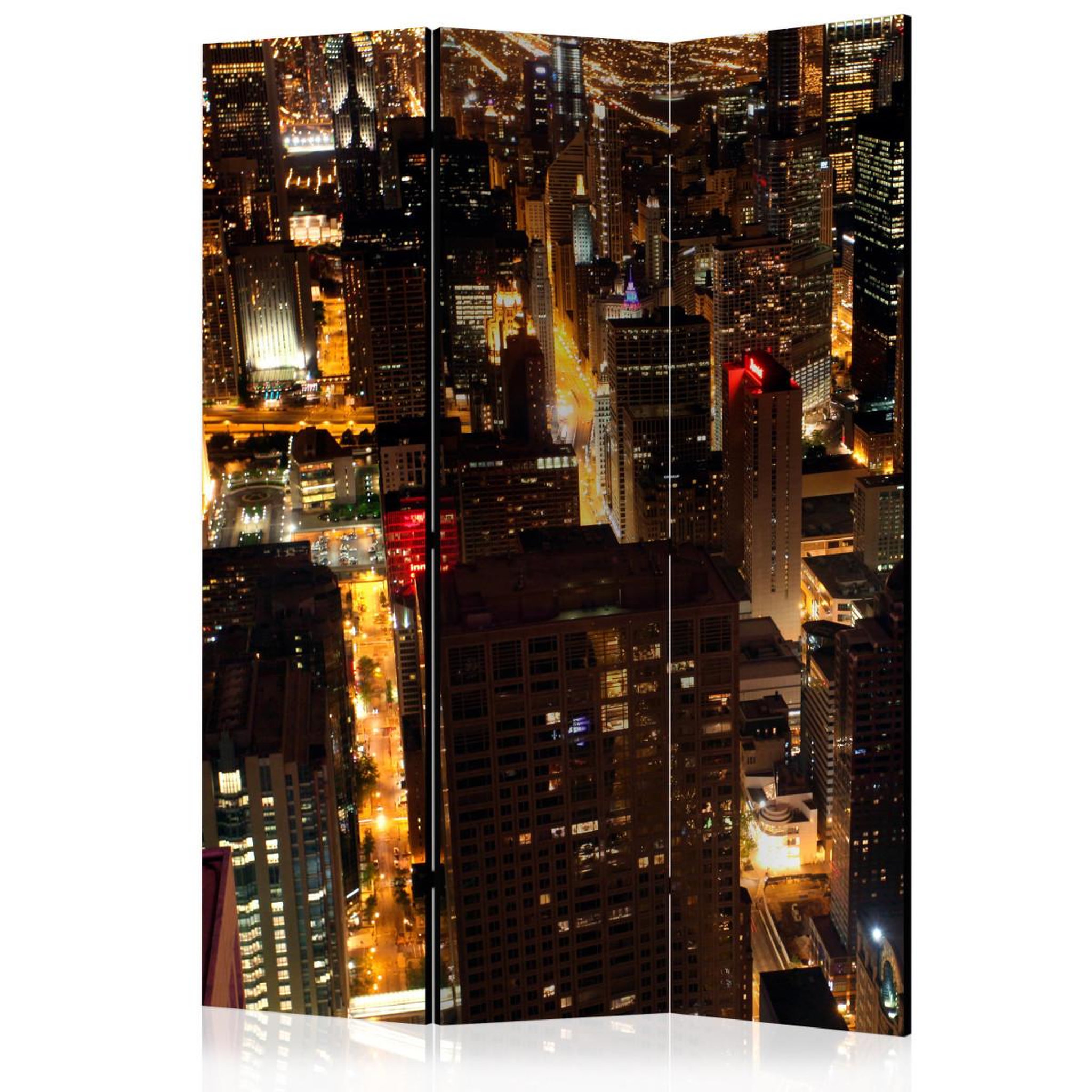Paris Prix Paravent 3 volets  city by night chicago usa  135x172cm