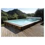 Voir la diapositive 4 : UBBINK Piscine hors sol bois rectangulaire - 350x650x140cm -  Liner Beige- LINEA