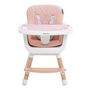 Voir la diapositive 3 : BEBELISSIMO BEBELISSIMO - Chaise Haute bébé - Évolutive - Réglable - en Bois - 2 en 1 – 6 mois jusqu'à 5 ans- rose