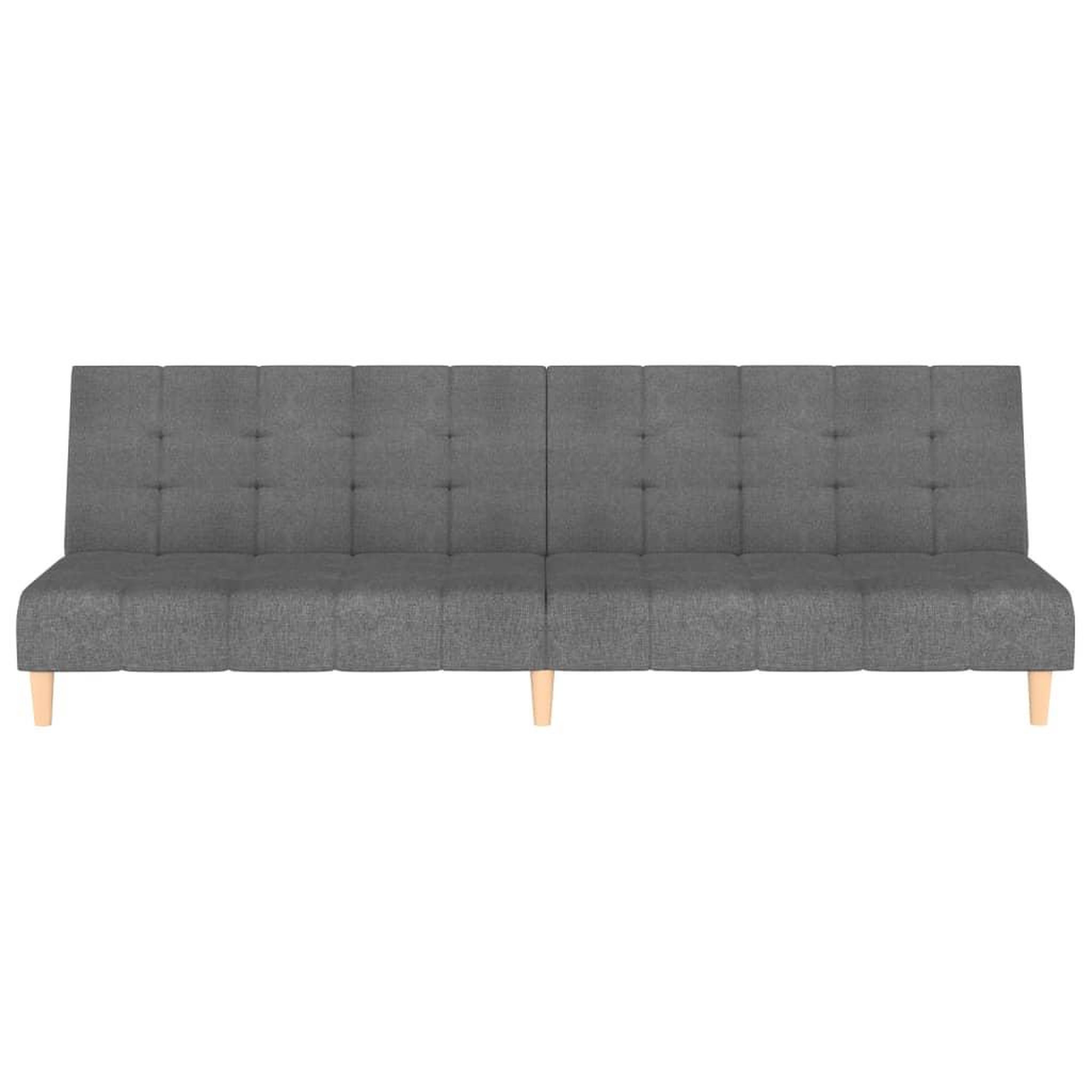 Voir la diapositive 4 : VIDAXL Canape-lit a 2 places gris clair tissu