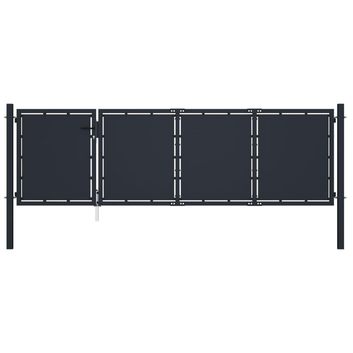 VIDAXL Portail de jardin Acier 350 x 75 cm Anthracite