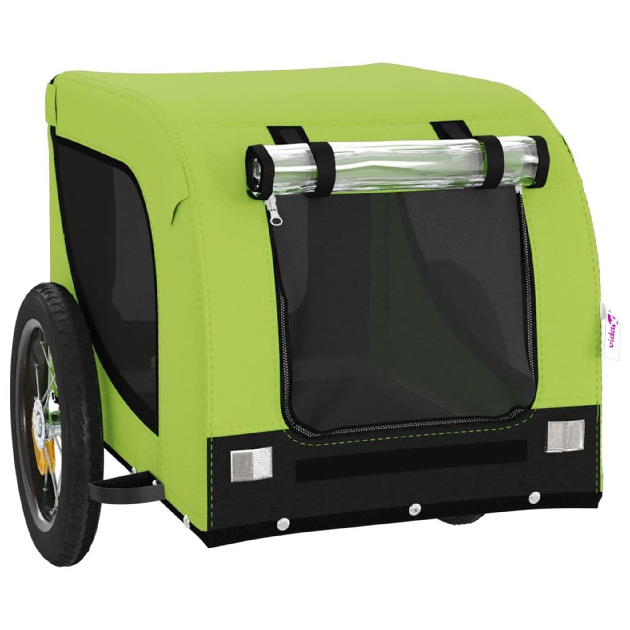Voir la diapositive 4 : VIDAXL Remorque de velo pour animaux de compagnie vert et noir